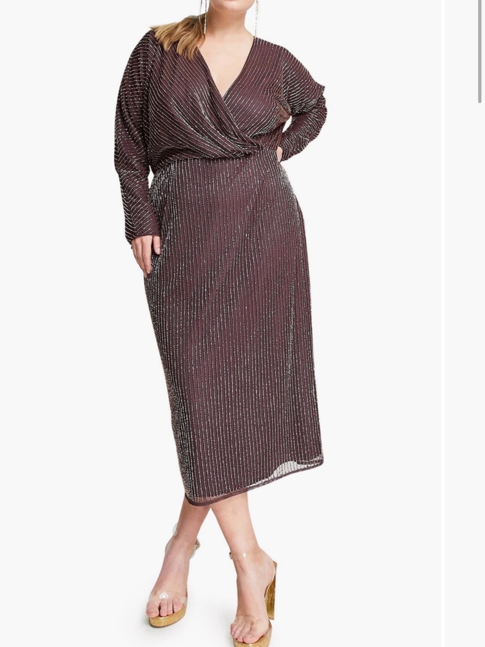 ASOS Design Plus Size Beaded Evening Dress